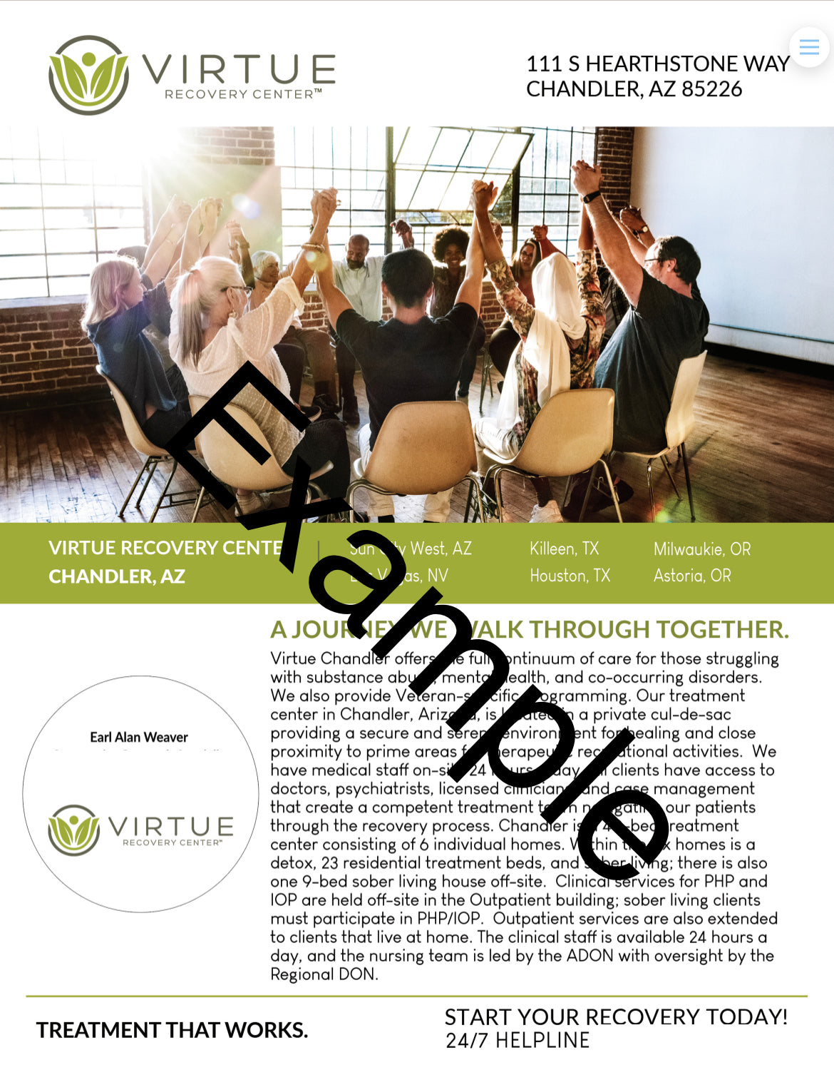 Virtue Recovery Center - Flyer